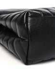 Calfskin Y Quilted Monogram Medium Loulou Chain Satchel Black