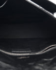 Crinkled Calfskin Matelasse Monogram Medium Niki Chain Satchel Black