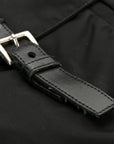 Tessuto Nylon Saffiano Double Buckle Messenger Shoulder Bag Black