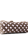 Suede Intrecciato Small The Lauren 1980 Clutch With Chain Praline Musk Washed Brownie