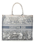 Gradient Canvas Embroidered Large D1ORiviera Toile De Jouy Book Tote Blue