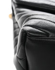 Calfskin Y Quilted Monogram Medium Loulou Chain Satchel Black