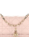 Lambskin Cannage D1OR Talk Phone Pouch Rose Poudre